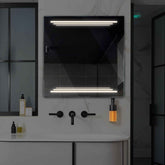 LED Spiegel Quadratisch | Wandschalter-Steuerung | Neutralweißes Licht - Reyze Seria Salono Model 7